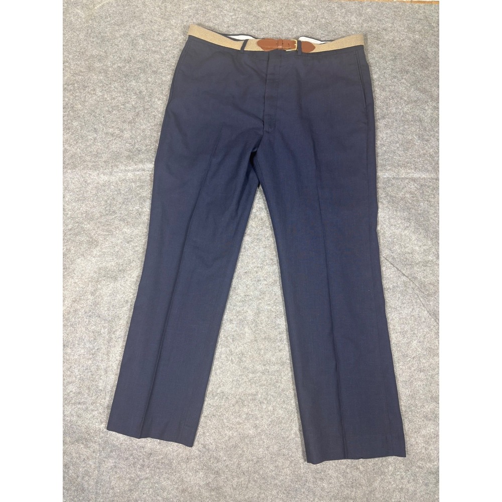 Farah Mens Navy Blue Polyester Rayon Dress Pants Belt Loops Classic Fit 38x30‎